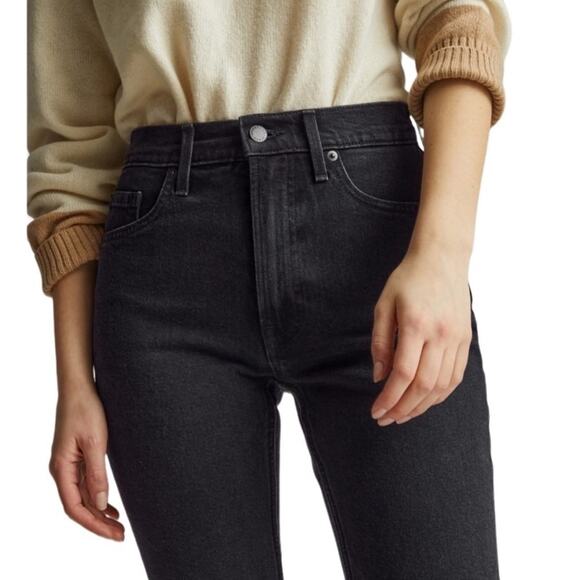 EVERLANE Straight Jeans Women Sz 28 Black Organic High Rise Normcore Casual NWT - Picture 3 of 15